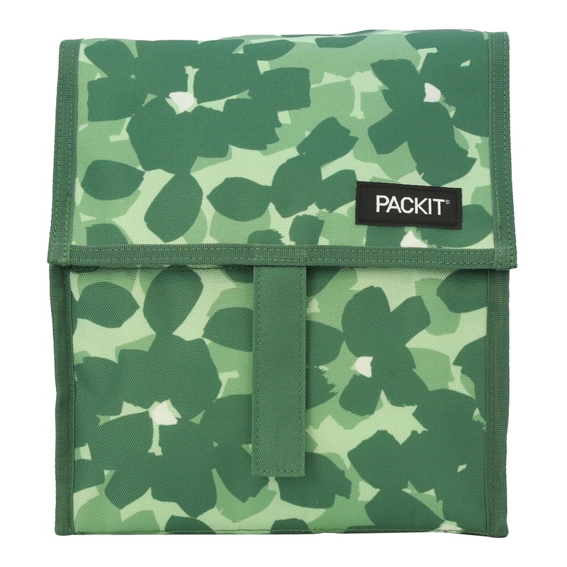 PackIt Green Floral Freezable Lunch Bag