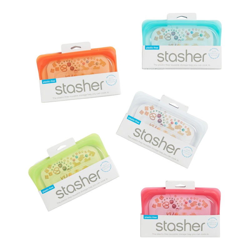 Stasher Reusable Silicone Snack Bags Set of 3
