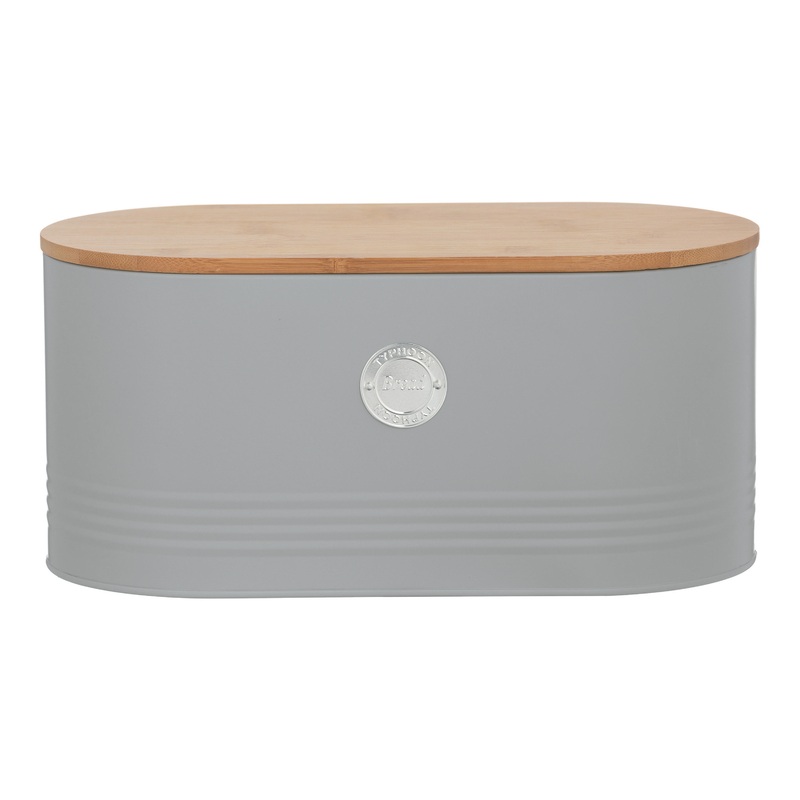 Typhoon Living Steel Bread Bin with Bamboo Lid