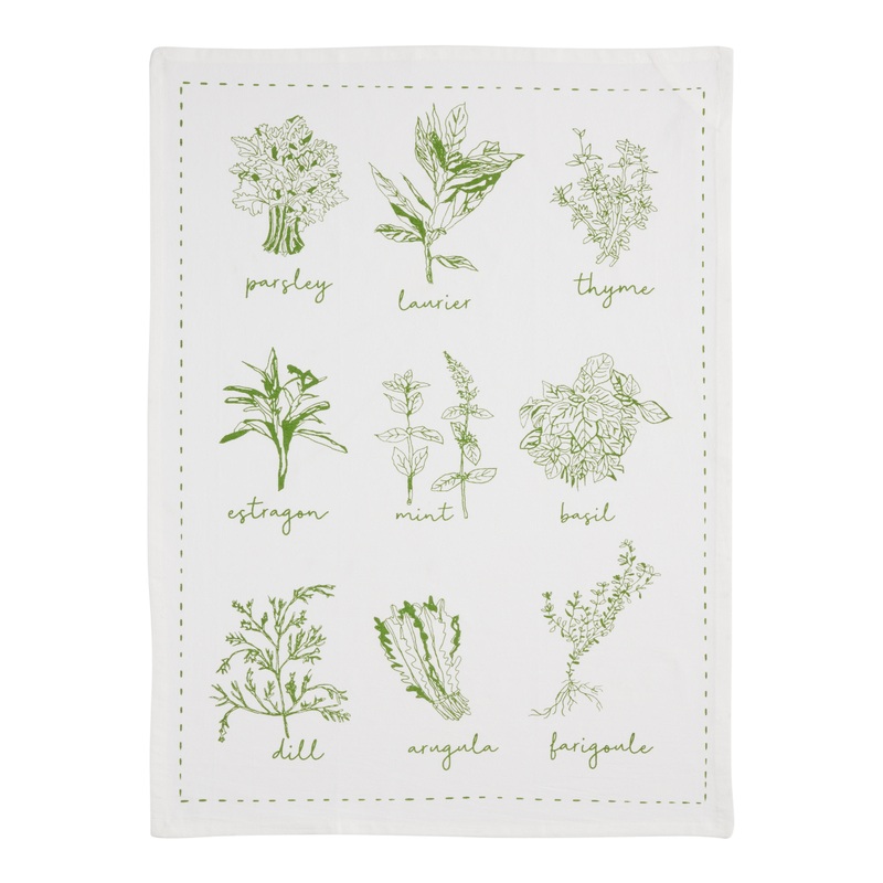 Edible Greenery Flour Sack Kitchen Towel