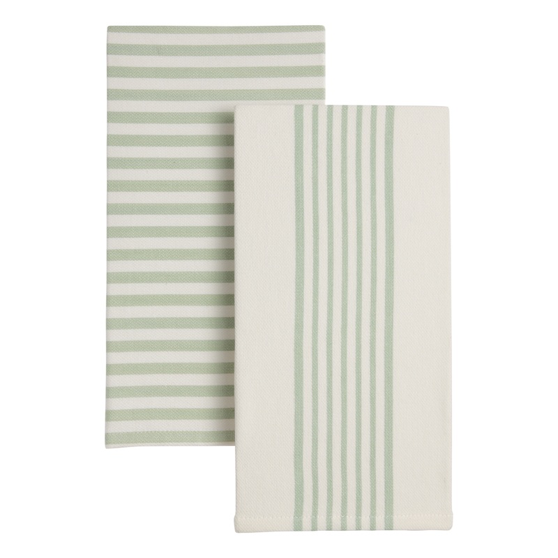 Jadeite Stripe Kitchen Towels 2 Pack