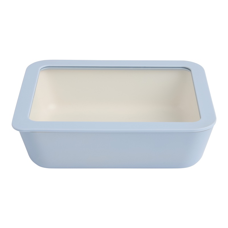 Medium Blue Silicone and Glass Bakeware Storage Container