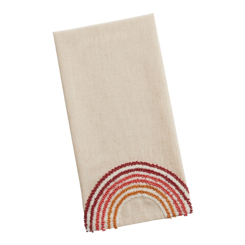 Natural Beaded Rainbow Kitchen Towel