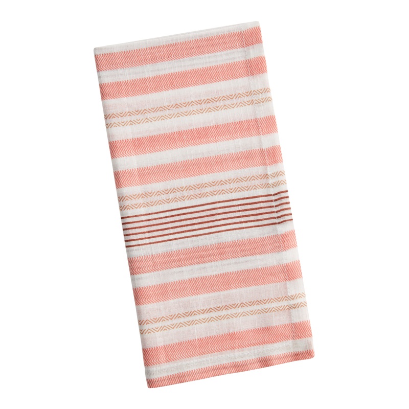 Red Stripe Printed Cotton Napkins Set of 4