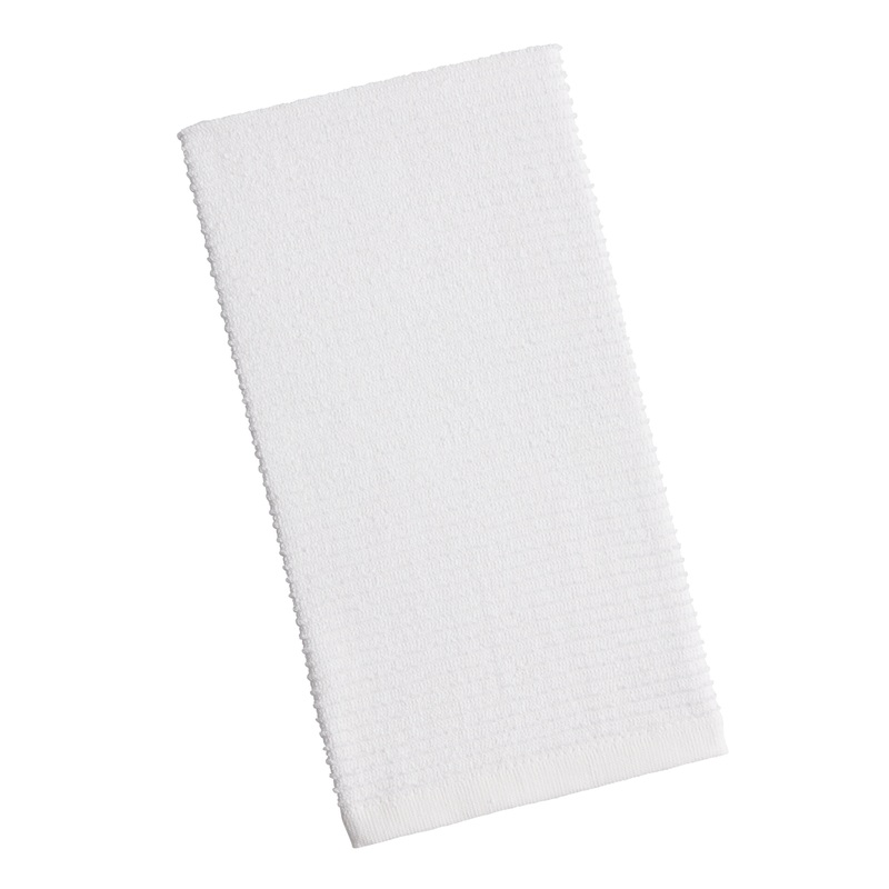 White Woven Cotton Kitchen Towels Set of 2