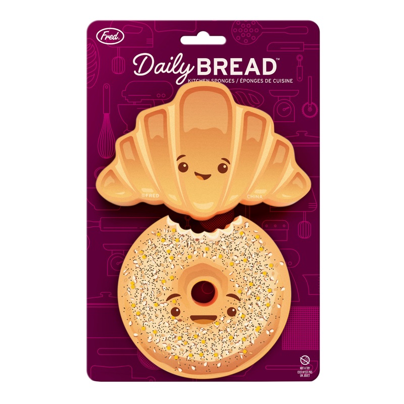 Fred Daily Bread Croissant and Bagel Kitchen Sponges 2 Pack
