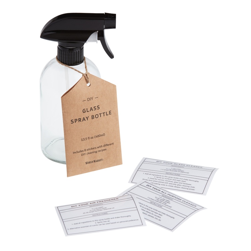 Glass Spray Bottles with DIY Cleaning Recipes Set of 2