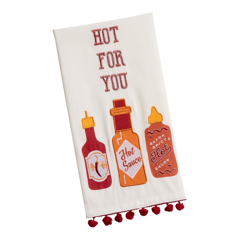 Hot Sauce Embroidered Kitchen Towel