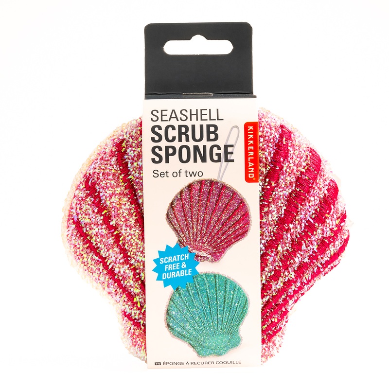 Kikkerland Seashell Scrub Sponges 2 Pack