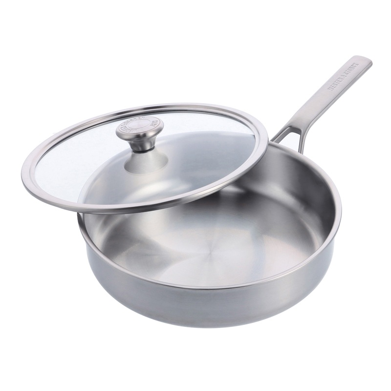 Merten & Storck Tri Ply Stainless Steel Saute Pan with Lid