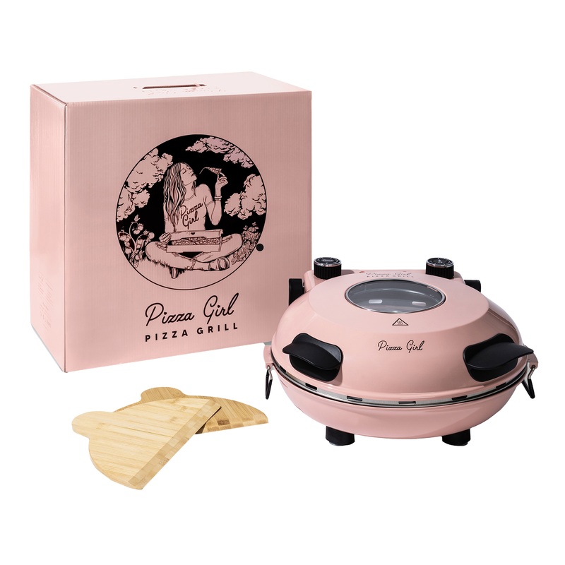 Pizza Girl Pink Tabletop Pizza Grill