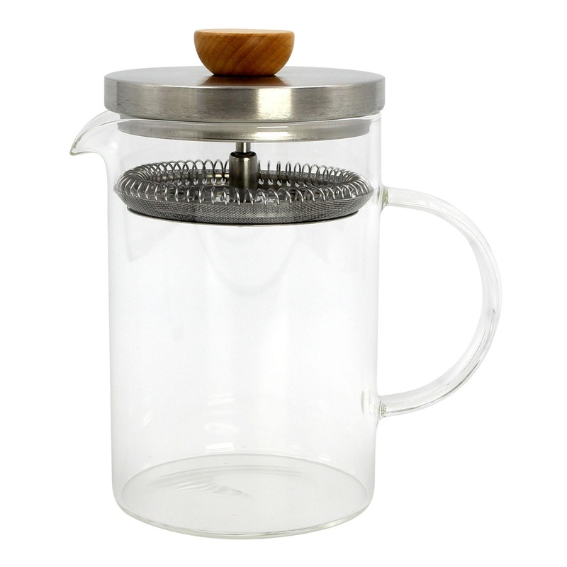 Glass and Beechwood Loose Leaf Tea Press