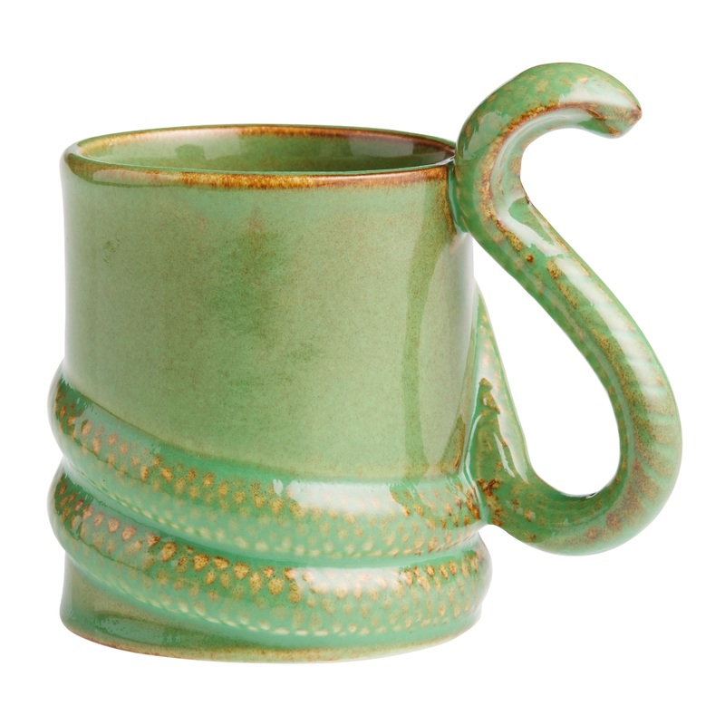 Green Snake Reactive Glaze Ceramic Mug