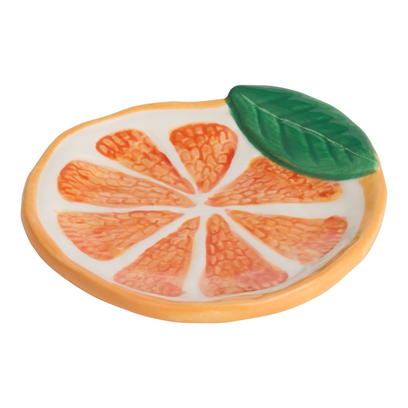 Hand Painted Ceramic Orange Slice Figural Tea Rest
