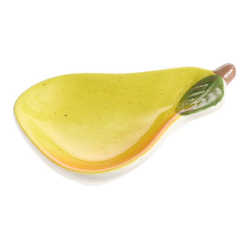 Harvest Bounty Ceramic Pear Hand Painted Figural Tea Rest