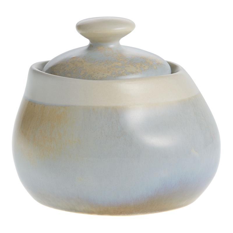 Lagos Blue Gray Reactive Glaze Ceramic Sugar Bowl