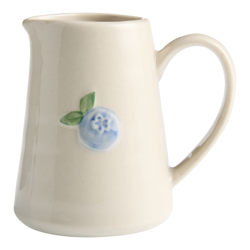 Mini Ivory Hand Painted Ceramic Blueberry Creamer