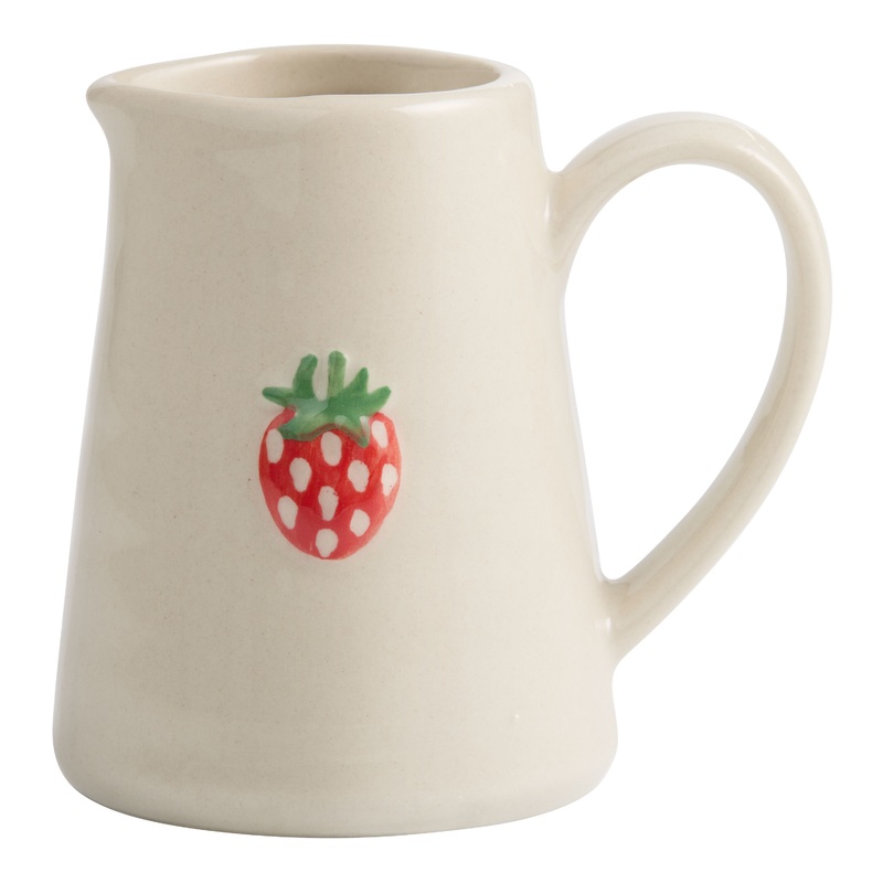 Mini Ivory Hand Painted Ceramic Strawberry Creamer