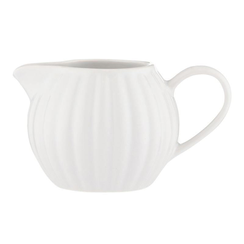 Price & Kensington Luxe White Ceramic Fluted Creamer
