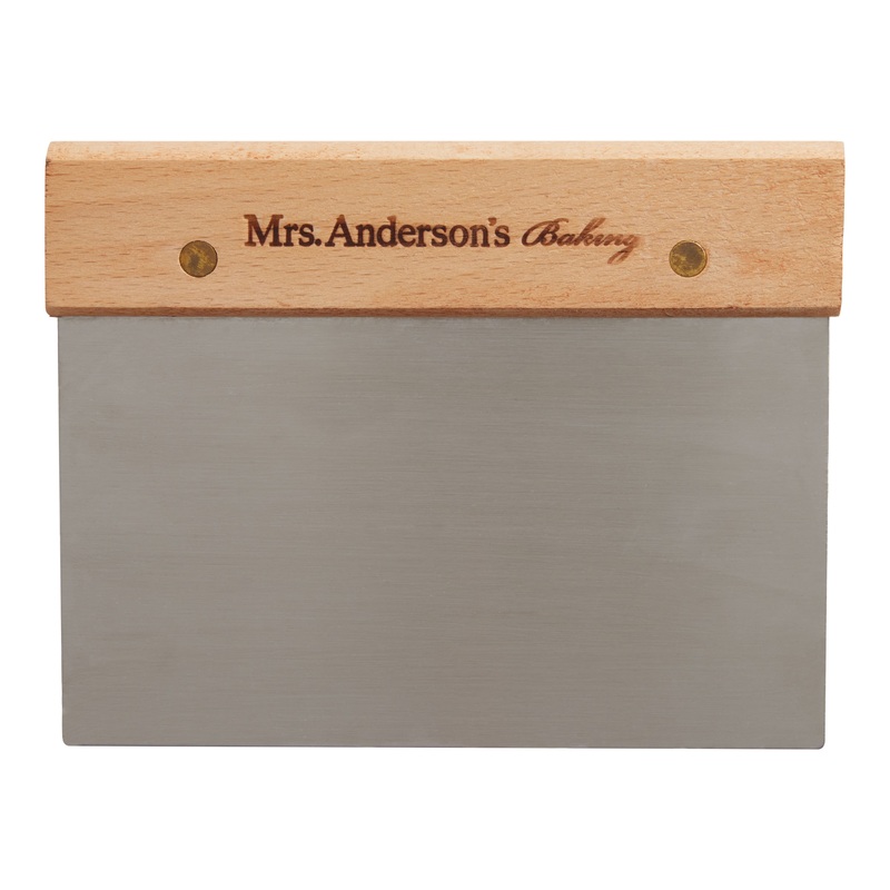 Stainless Steel and Wood Pastry Dough Bench Scraper