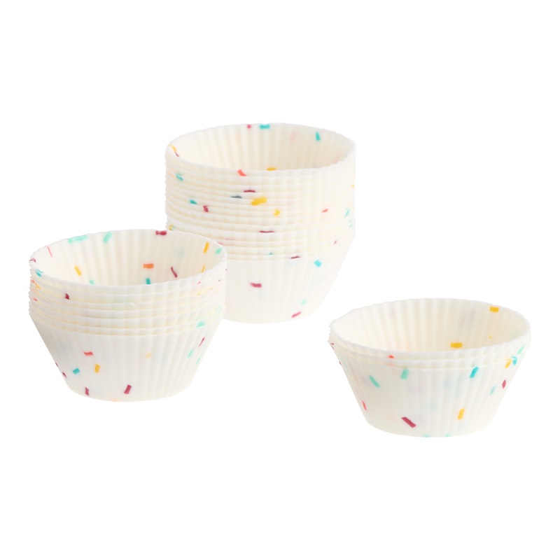 Trudeau Confetti Mini Reusable Silicone Baking Cups 24 Pack