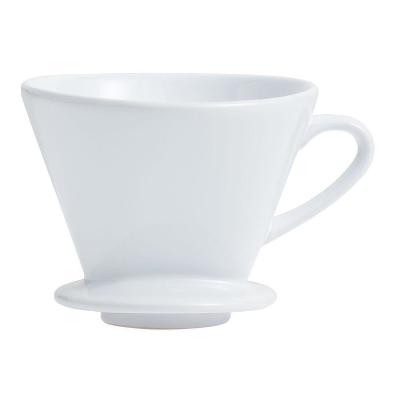 White Ceramic Euro Pour Over Coffee Dripper