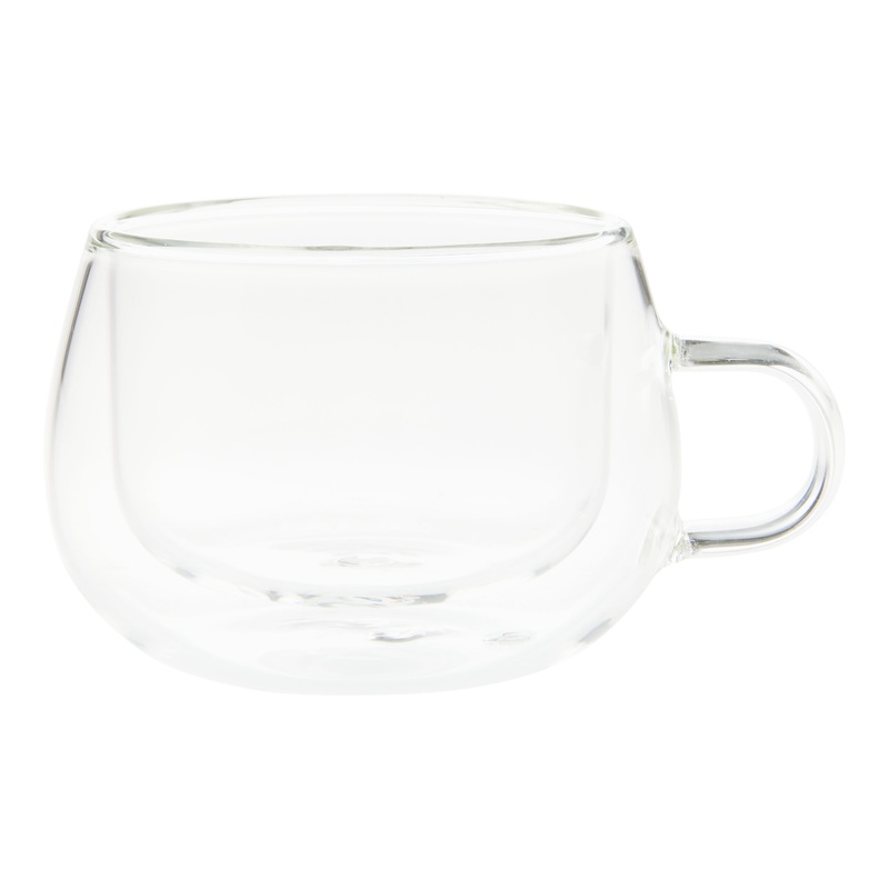 Wide Double Wall Borosilicate Glass Espresso Cup