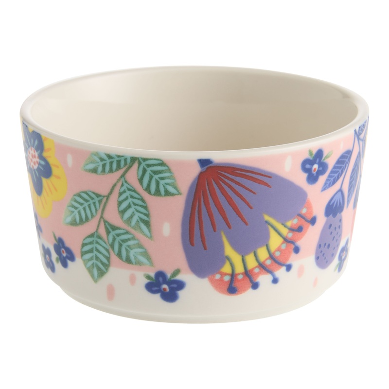 Multicolor Ceramic Floral Ramekin