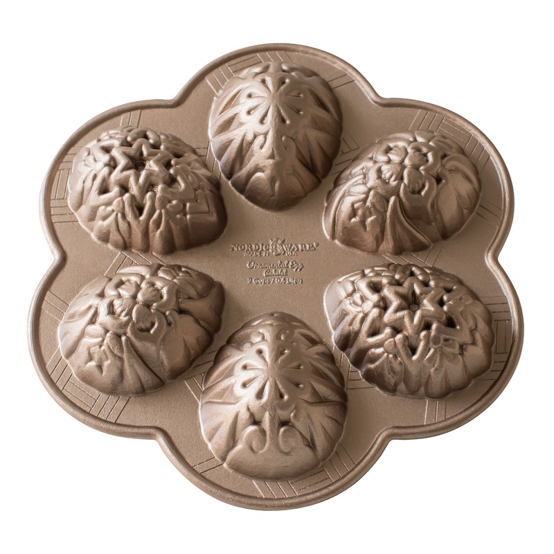 Nordic Ware Nonstick Aluminum 6c Ornamental Egg Cakelet Pan