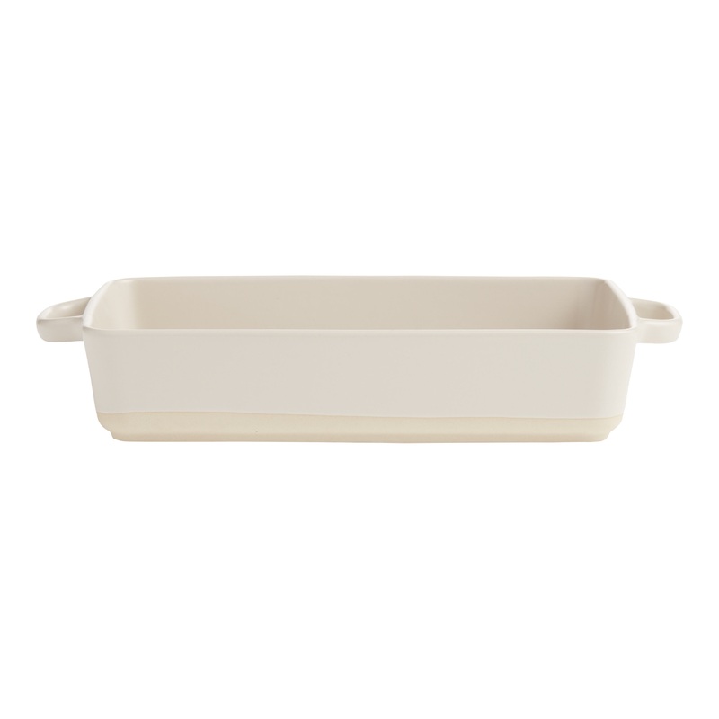 Rectangular Greige Ceramic Baking Dish