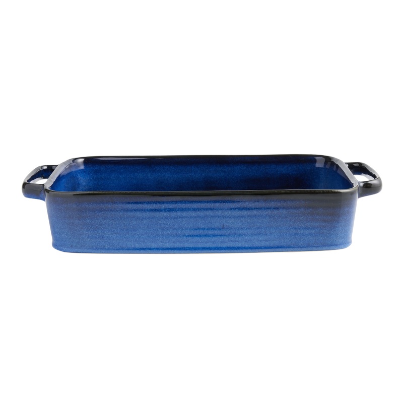 Skye Blue Reactive Glaze Ceramic Fluted Baking Dish
