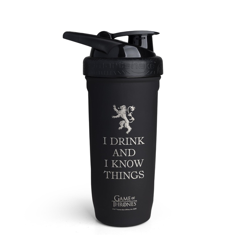 Smartshake Reforce Stainless Steel Game of Thrones I Know Things Shaker bottle (900 ml) |Light resistance sports shaker bottle with a soft lid |Refrested BPA-free and dehp-free i drink and i know Things 900ml