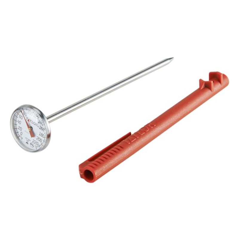 Taylor Instant Read Thermometer with Red Sleeve, 1″