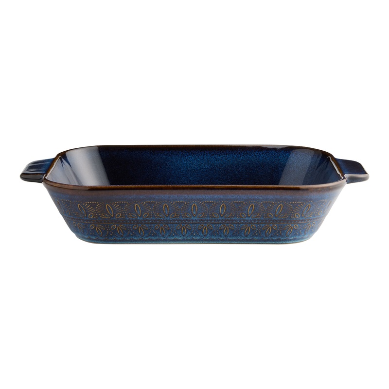 Willow Indigo Blue Embossed Casserole Baking Dish