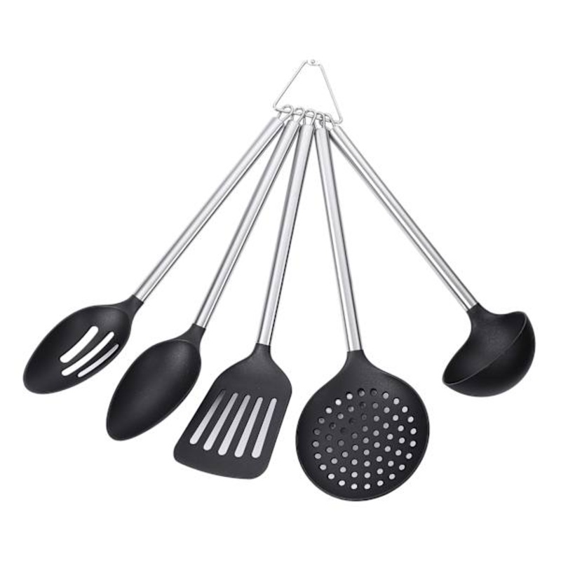 5-Piece Nylon Kitchen Tool Set, Black