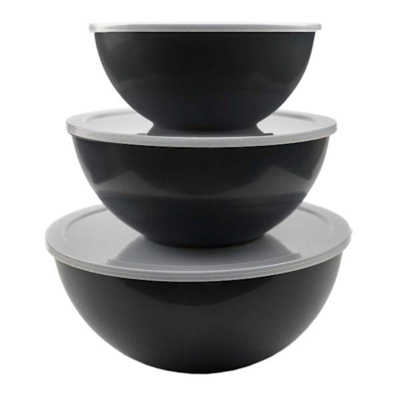 6-Piece Mixing Bowl & Lid Set, Black