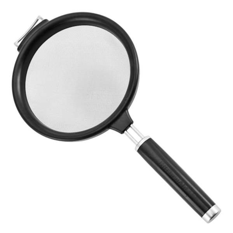 KitchenAid Classic Black Strainer With Metal Lip, 7″
