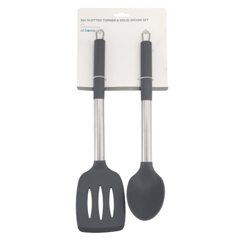 2-Piece Slotted Spatula & Solid Spoon, 12″