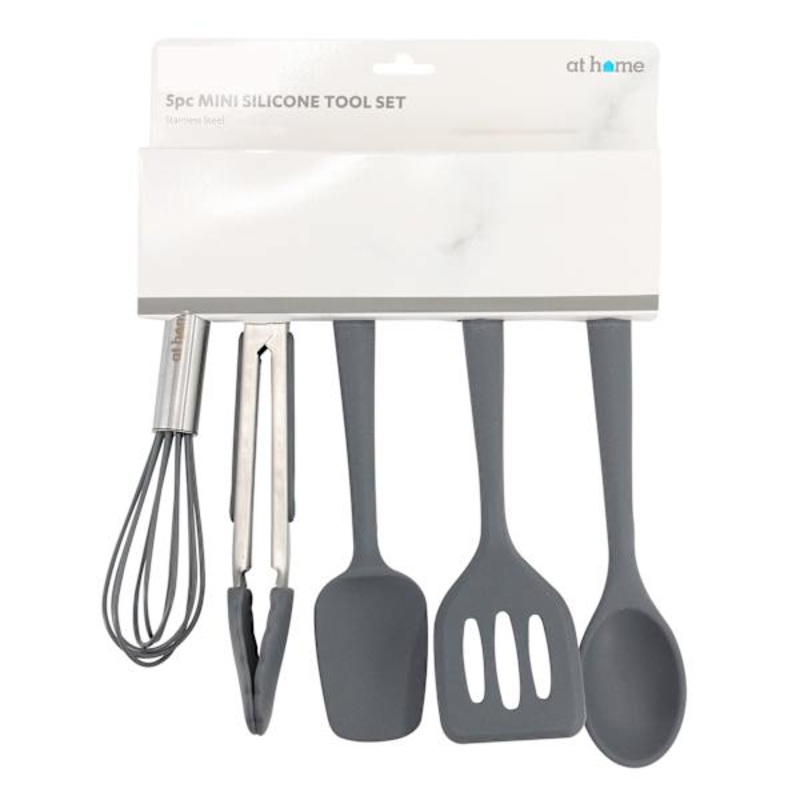 5-Piece Grey Mini Silicone Tool Set