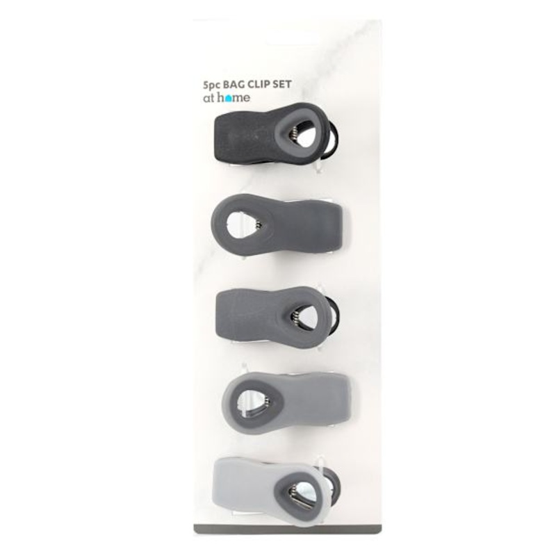 5-Piece Magnetic Bag Clip Set, Grey