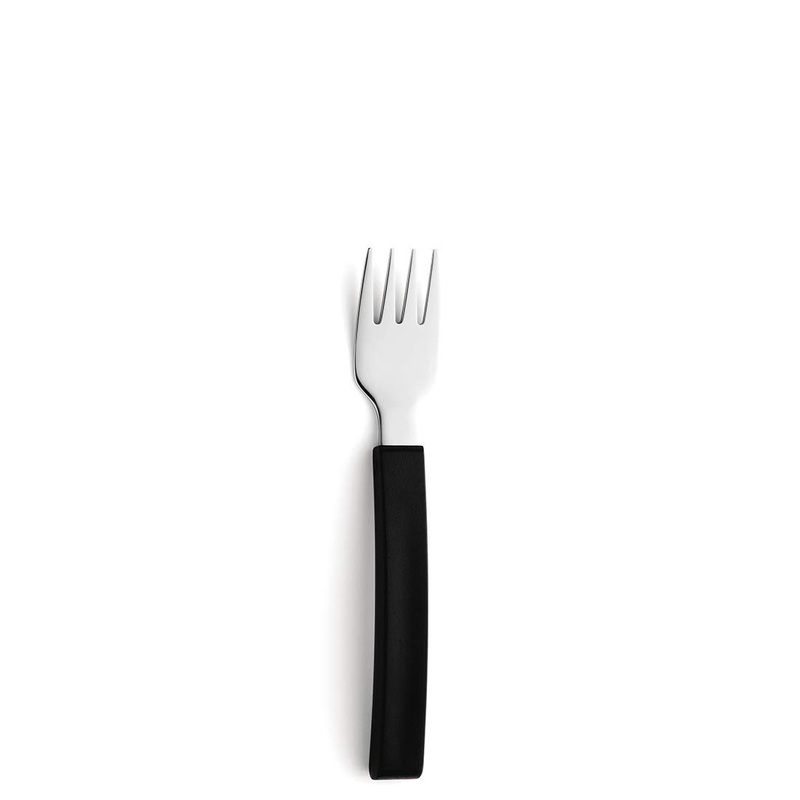 Amefa Select 3001 fork with grip thickening 18/10 stainless steel cutlery black especially eating aid for seniors everyday help cutlery rust -free & dishwasher -safe fork