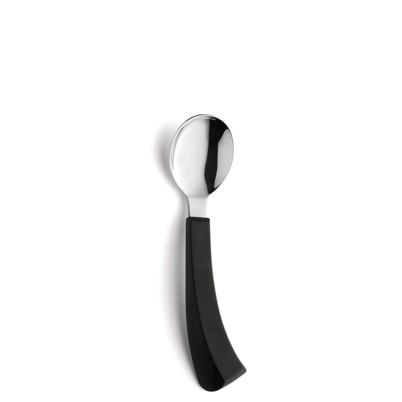 AMEFA SELECT 3001 spoon for left -handed thickness 18/10 stainless steel cutlery black eating aid for seniors everyday help cutlery rustproof & dishwasher festival spoon left -handed