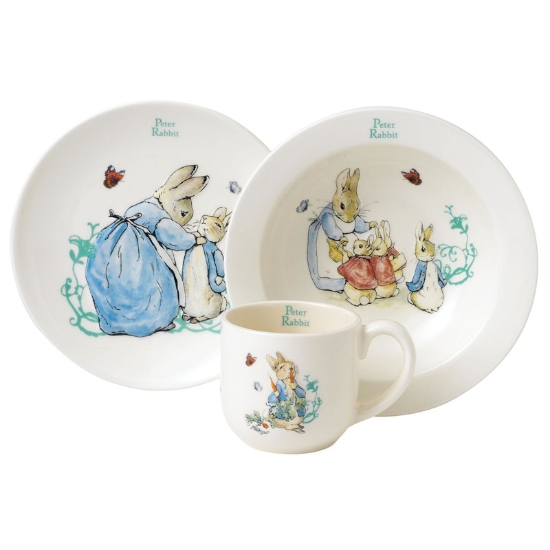 Beatrix Potter A25864 Peter Rabbit Nursery Set 3 Pieces – White Single