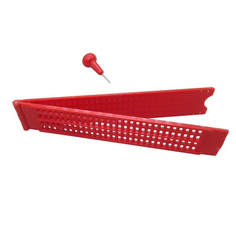 Braille board made of plastic 4 lines x 28 boxes red