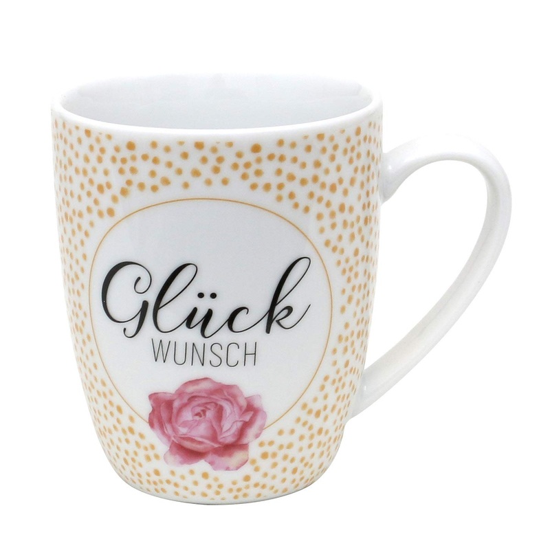 Dekohelden24 coffee mug/cup of porcelain motif: congratulations.Size h/: 9.8 x 8.2 cm capacity 250 ml dishwasher -safe 950663 cup congratulations