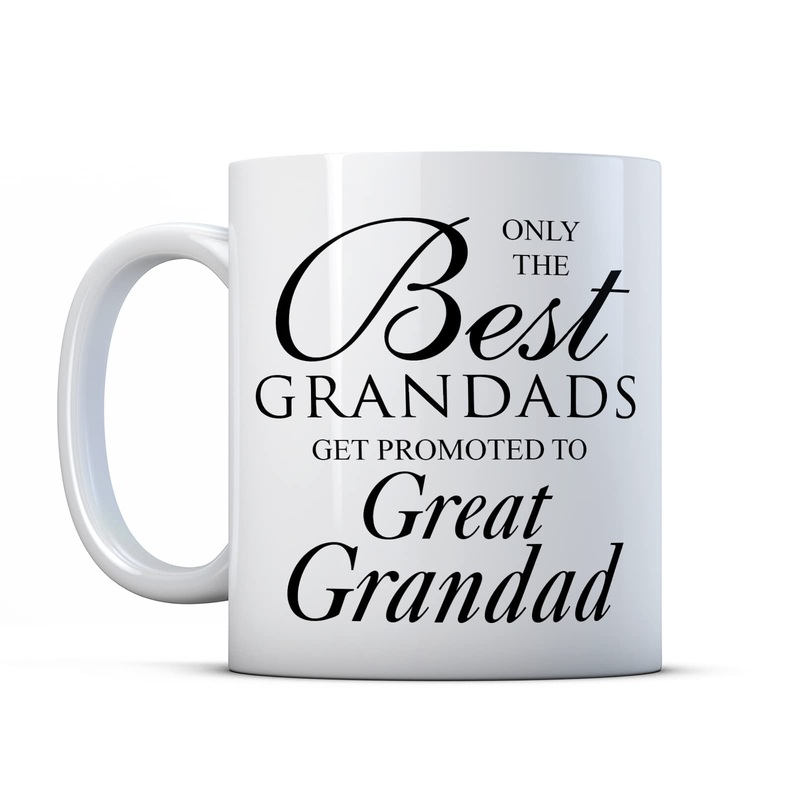 Finger prints Only The Best Grandads Get Promoted to Great Grandad – New Baby Gift Mug