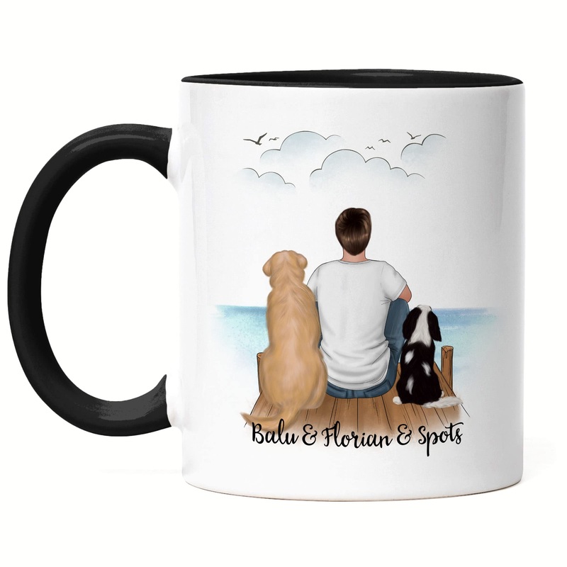 Kiddle-Design Dog Dad Mug Black Personalized Dog Owner Gift Dog Lover Dogs Dog Dad Dog Fan Dog Motif Pet