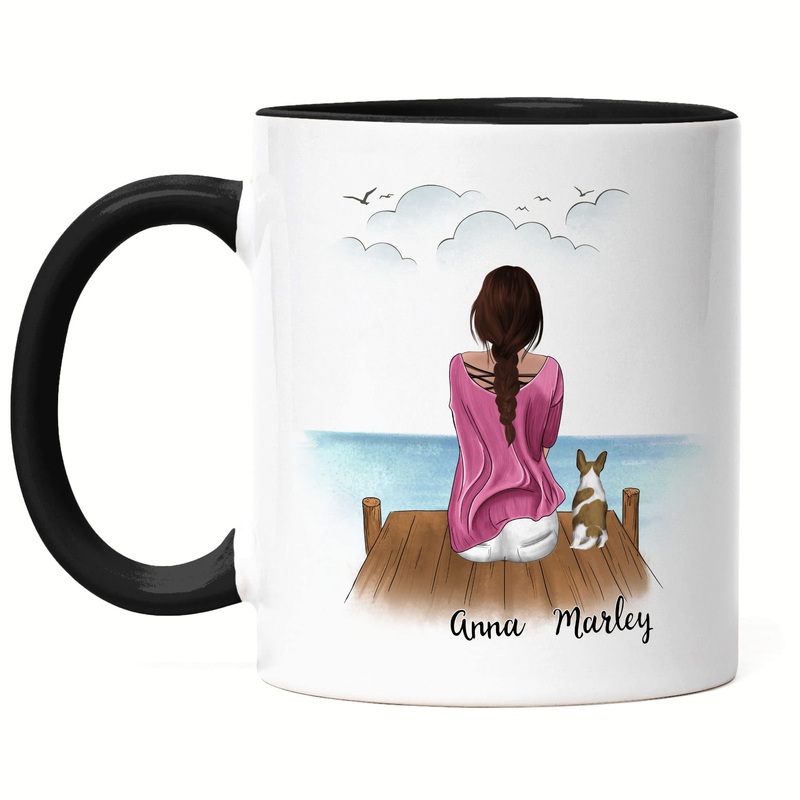 Kiddle-Design Dog Mom Mug Black Personalized Dog Owner Gift Dog Lover Dogs Dog Mom Dog Fan Dog Motif Pet