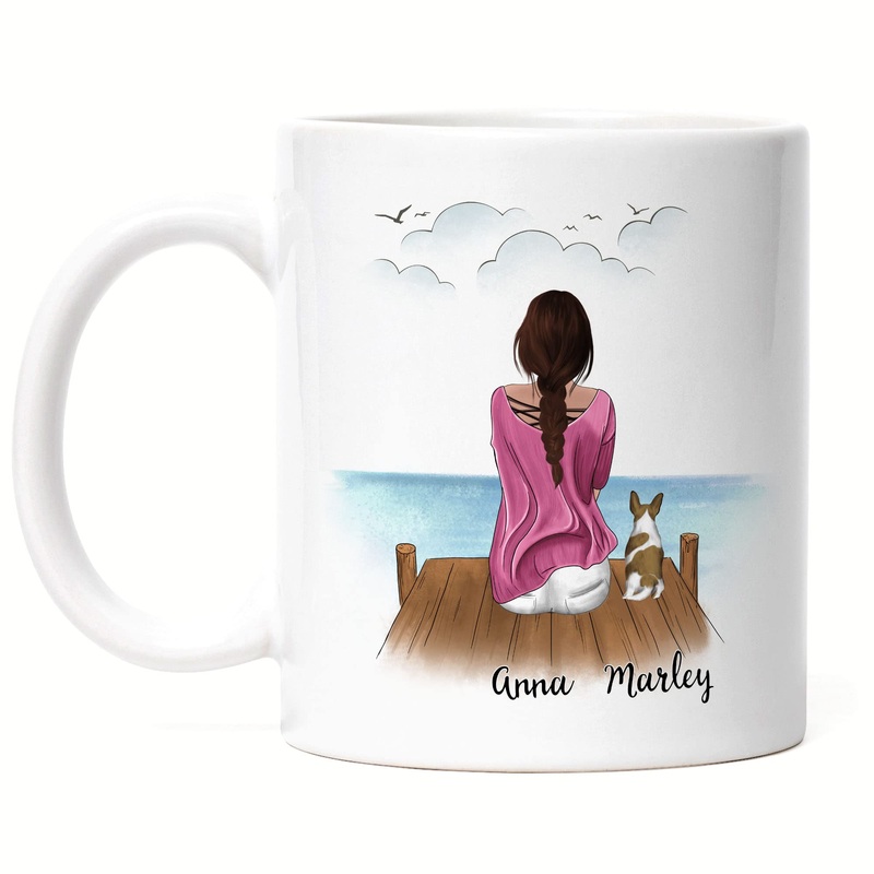 Kiddle-Design Dog Mom Mug Personalized Dog Owner Gift Dog Lover Dogs Dog Mom Dog Fan Dog Motif Pet White