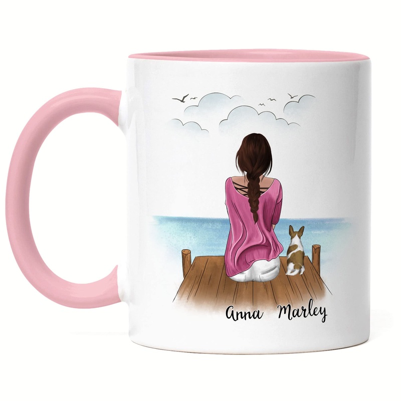 Kiddle-Design Dog Mom Mug Pink Personalized Dog Owner Gift Dog Lover Dogs Dog Mom Dog Fan Dog Motif Pet